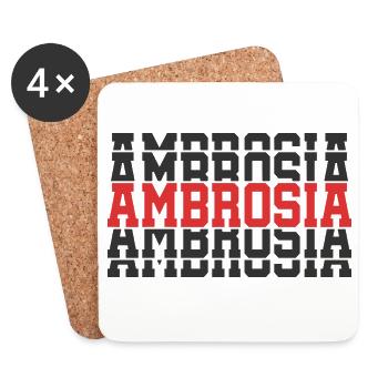 Ambrosia t-shirt stacked text gift t-shirt - Coasters (set of 4) - white - Front