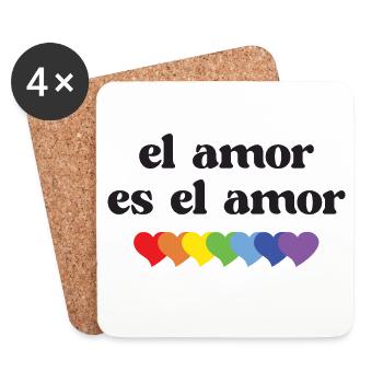 LGBT Pride Month - El Amor es el Amor - Coasters (set of 4) - white - Front