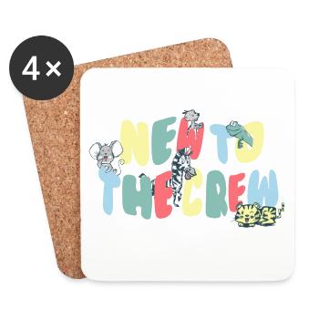 NEW TO THE CREW- WELCOME BABY - Coasters (set of 4) - white - Front