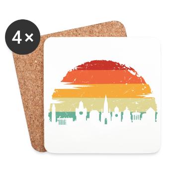 Sonnenuntergang Regenbogen Skyline - Untersetzer (4er-Set) - Weiß - Vorne