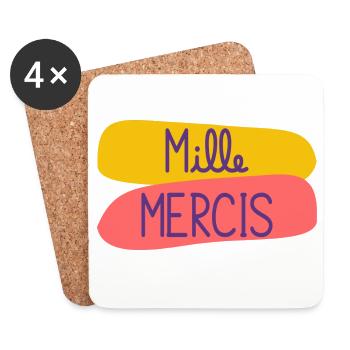 MAÎTRESSE. MAITRE. MERCI. MERCI MAÎTRESSE - Dessous de verre (lot de 4) - blanc - Devant