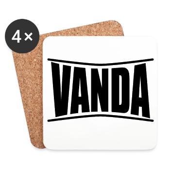 Vanda t-shirt t-shirt idée cadeau - Dessous de verre (lot de 4) - blanc - Devant