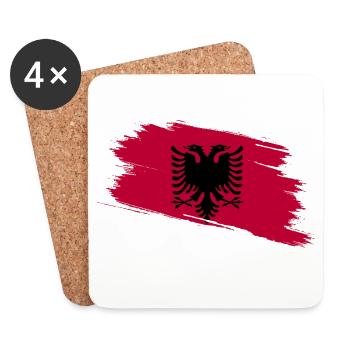 Albanian Albanian Pride Albanian - Coasters (set of 4) - white - Front