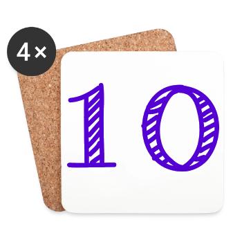 10. 10 YEARS. 10th ANNIVERSARY. 10 YEAR ANNIVERSARY. - Coasters (set of 4) - white - Front