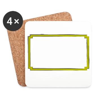 cadre jaune-gris - Dessous de verre (lot de 4) - blanc - Devant