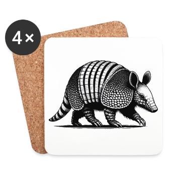 Armadillo Gürteltier - Coasters (set of 4) - white - Front