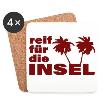 READY FOR THE ISLAND - Coasters (set of 4) - white - Front