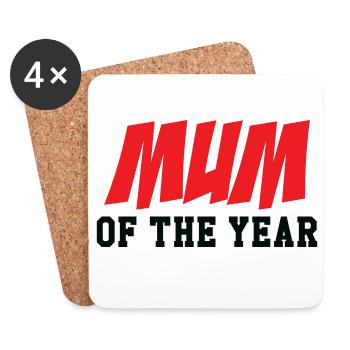 Mama des Jahres - Muttertag - Untersetzer (4er-Set) - Weiß - Vorne