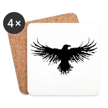 Le vol du corbeau - Dessous de verre (lot de 4) - blanc - Devant