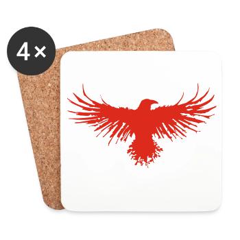 Le vol du corbeau rouge - Dessous de verre (lot de 4) - blanc - Devant