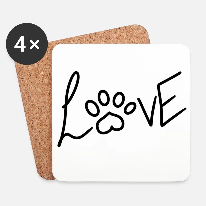 Love - Untersetzer (4er-Set) - Weiß