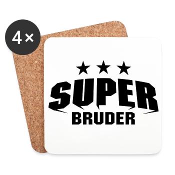 Super Bruder - Untersetzer (4er-Set) - Weiß - Vorne