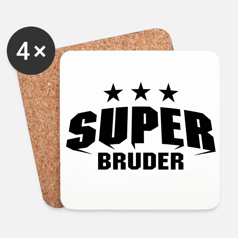 Super Bruder - Untersetzer (4er-Set) - Weiß