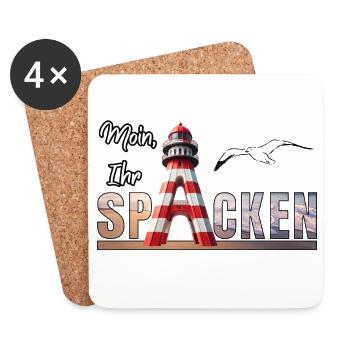 Moin Ihr Spacken Black - Untersetzer (4er-Set) - Weiß - Vorne