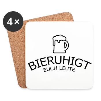 Bieruhigt euch Leute - Untersetzer (4er-Set) - Weiß - Vorne