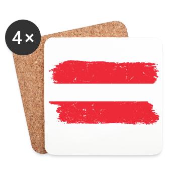 Lettland Tricolor Pinselkunst - Untersetzer (4er-Set) - Weiß - Vorne