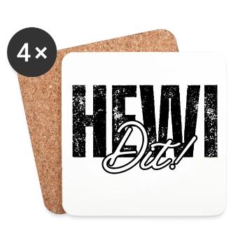 Hewi Dit ! – Berlin Humour Dicton Design - Dessous de verre (lot de 4) - blanc - Devant