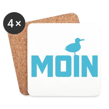 Moin Seagull Ahoy Mer du Nord Côte de la mer Baltique Plage de vacances - Dessous de verre (lot de 4) - blanc - Devant