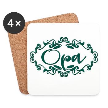CADEAUX DE FÊTE DES PÈRES POUR GRAND-PÈRE - GRAND-PÈRE PAPA - Dessous de verre (lot de 4) - blanc - Devant
