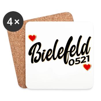 OSTWESTFALEN 0521 BIELEFELD - Untersetzer (4er-Set) - Weiß - Vorne