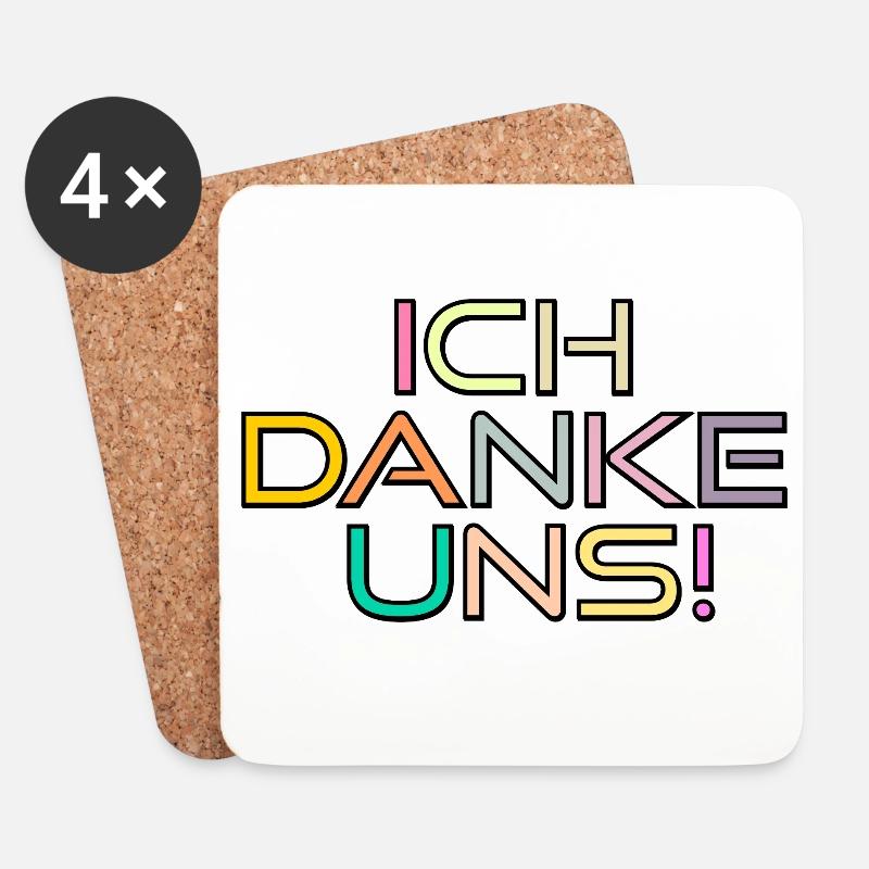 DANKSAGUNG ZUSAMMENHALT - DANKE UNS - Untersetzer (4er-Set) - Weiß