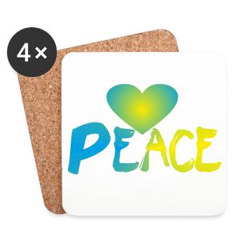 Peace Herz Frieden Friedenszeichen - Untersetzer (4er-Set) - Weiß - Vorne