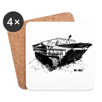 K-61 Amphibienpower - Untersetzer (4er-Set) - Weiß - Vorne