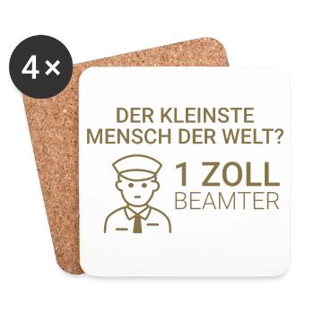 Der kleinste Mensch der Welt? 1 Zoll Beamter - Untersetzer (4er-Set) - Weiß - Vorne