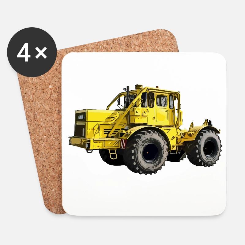 Gelbe Kraftmaschine K700 Traktor - Untersetzer (4er-Set) - Weiß