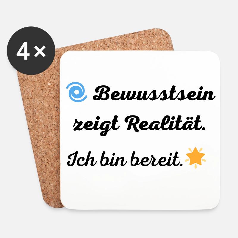 Bewusstsein_zeigt_Realitaet - Untersetzer (4er-Set) - Weiß