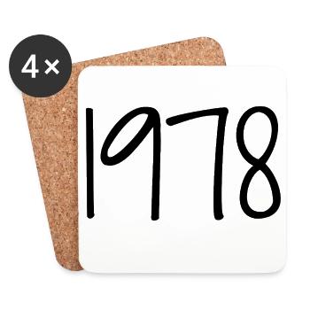 1978 Anniversaire 1978 Légendes Sont Nées en 1978 - Dessous de verre (lot de 4) - blanc - Devant