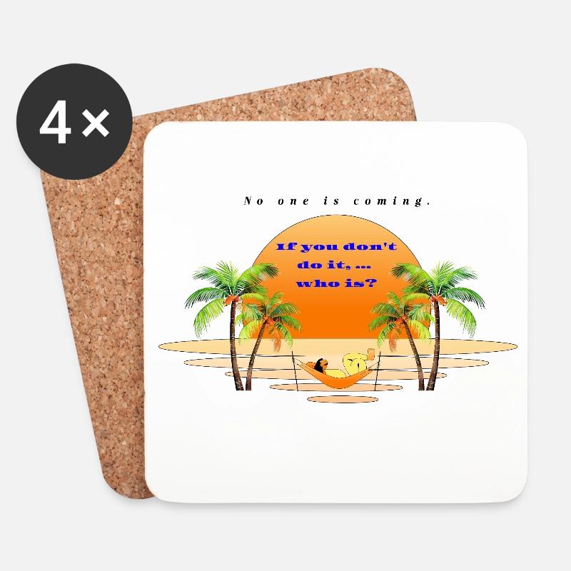 Sunset Beach Entspannungsszene - Untersetzer (4er-Set) - Weiß