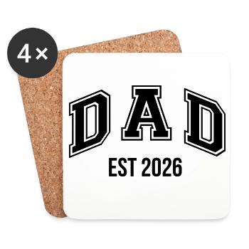 Dad 26 Dad Baby Dad 2026 Father's Day - Coasters (set of 4) - white - Front
