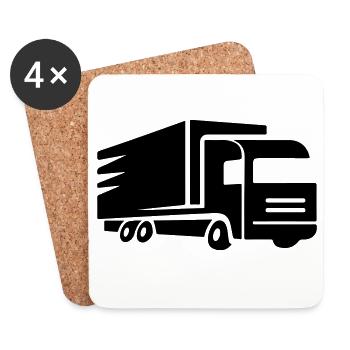 Truck Symbol Trucker - Coasters (set of 4) - white - Front