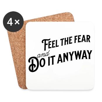 "Feel The Fear and Do It Anyway" in Typografie - Untersetzer (4er-Set) - Weiß - Vorne
