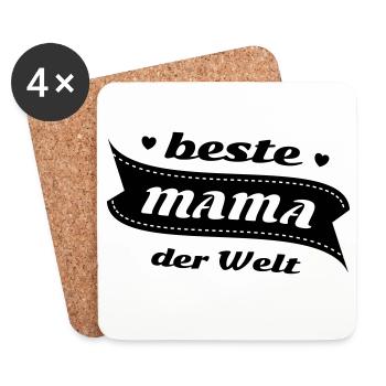 Die beste Mama der Welt - Untersetzer (4er-Set) - Weiß - Vorne