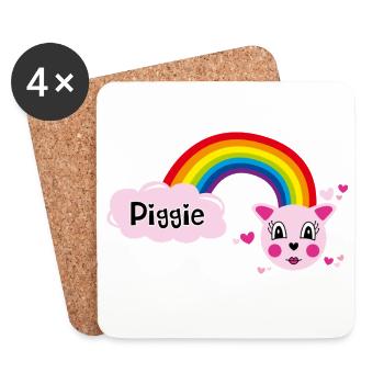 Piggie mimi by Helfspawn - Coasters (set of 4) - white - Front
