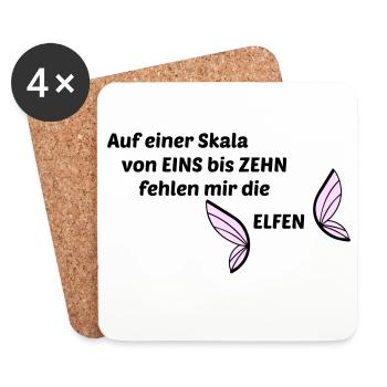 Elfen - Untersetzer (4er-Set) - Weiß - Vorne