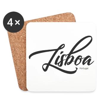 Lisboa Script Portugal - Coasters (set of 4) - white - Front