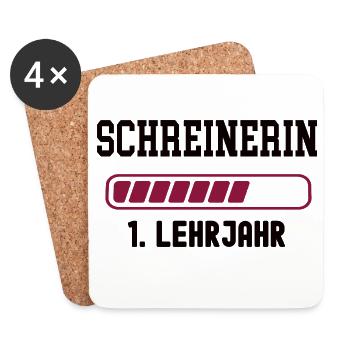 Apprenticeship Carpenter 1st year Carpenter Apprenticeship - Coasters (set of 4) - white - Front
