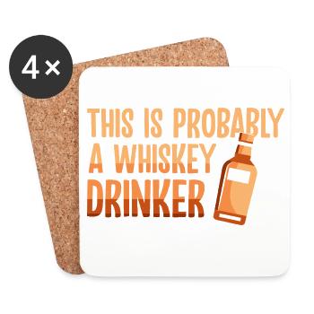 Whiskey Saying Whiskey Drinker Whiskey Lovers - Coasters (set of 4) - white - Front