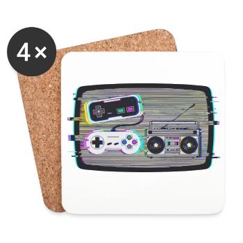 Glitchy Nostalgia - Coasters (set of 4) - white - Front