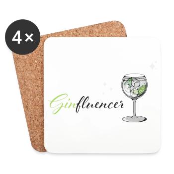 GINFLUENCER - Untersetzer (4er-Set) - Weiß - Vorne