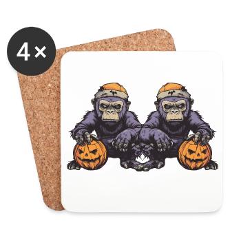Gorilla Halloween Team Funny - Coasters (set of 4) - white - Front