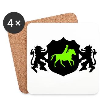 Horses Rider Coat of Arms - Coasters (set of 4) - white - Front