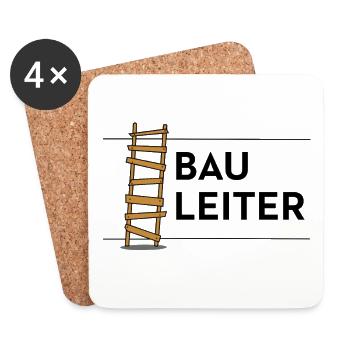 Bauleiter lustiges Motiv Baustelle Leiter - Untersetzer (4er-Set) - Weiß - Vorne
