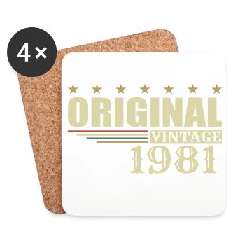 1981 Geburtstag 1981 - Untersetzer (4er-Set) - Weiß - Vorne
