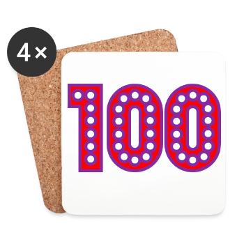 100. 100 JAHRE. 100-JÄHRIGES JUBILÄUM. GEBURTSTAG 100 - Untersetzer (4er-Set) - Weiß - Vorne