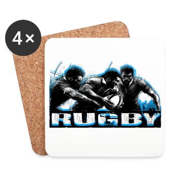 rugby - Dessous de verre (lot de 4) - blanc - Devant