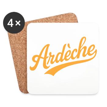 Lettrage ardéchois - Dessous de verre (lot de 4) - blanc - Devant